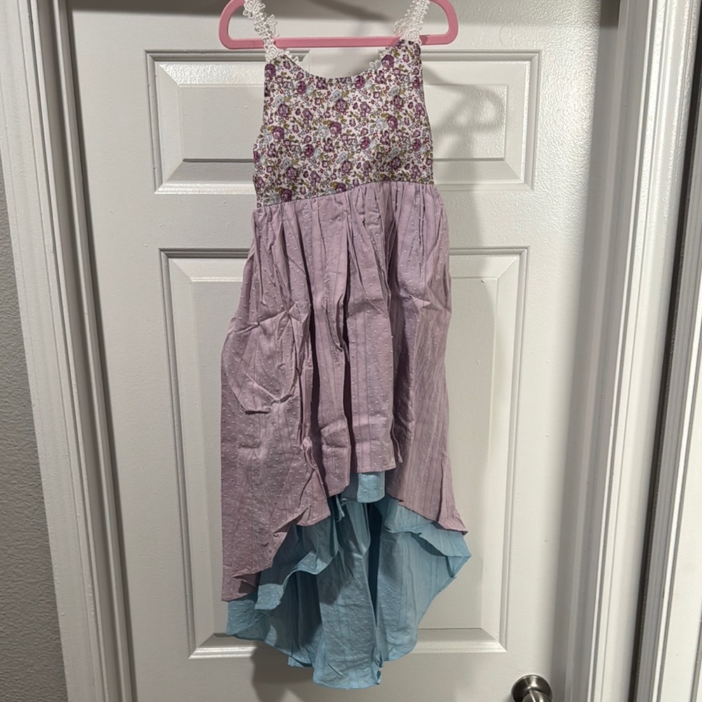 Floral and Striped Layered Dress